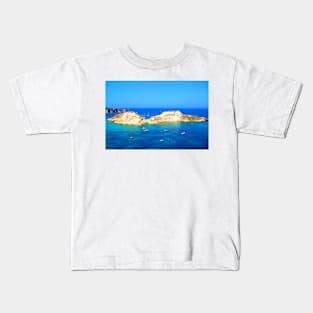 Scenery from Tremiti Islands with Adriatic Sea, island, rocky spurs Kids T-Shirt